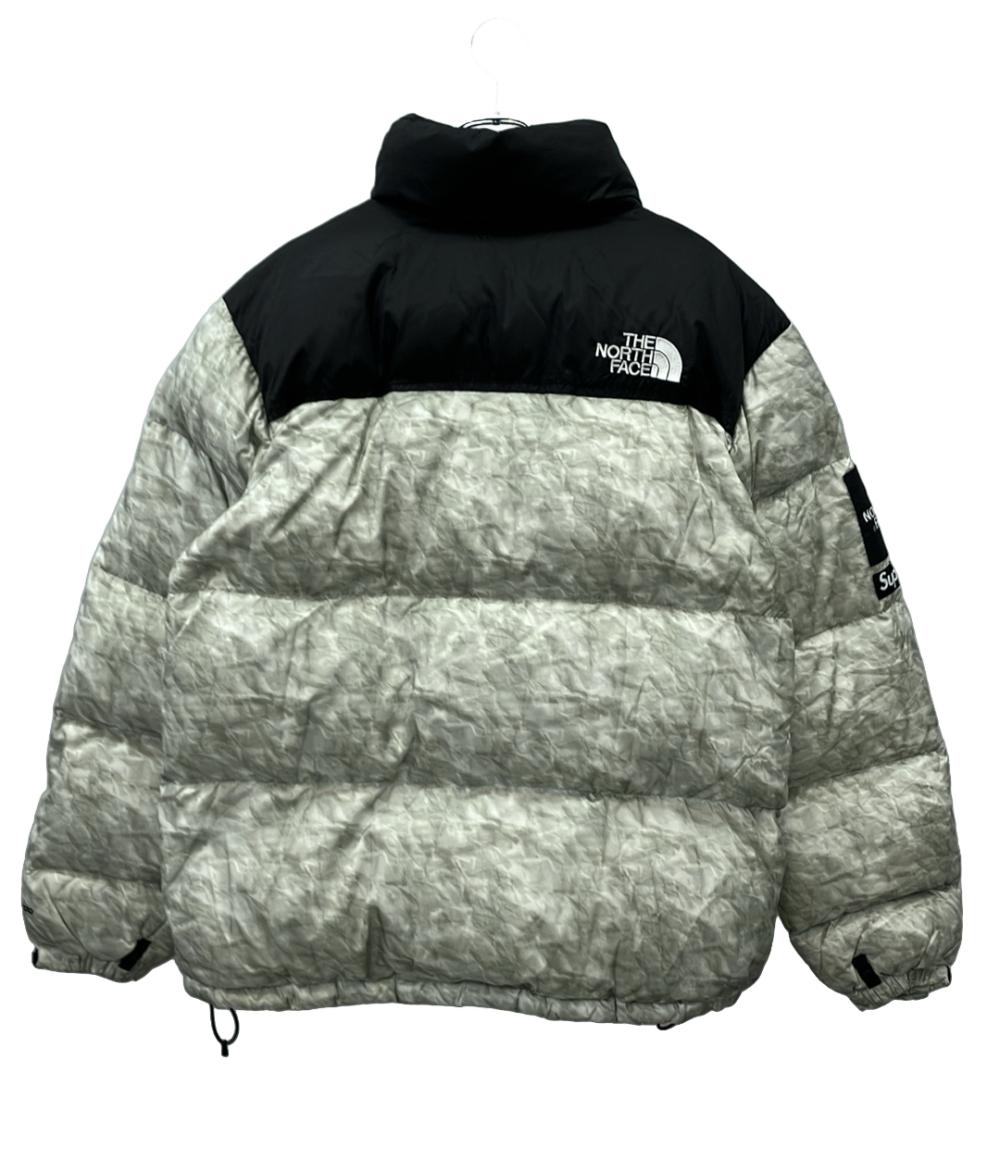 THE NORTH FACE Supreme ダウンジャケット ×Supreme 19AW ペーパープリント ナイロン100% フード収納 Paper Print Nuptse Jacket ND91806I メンズ
