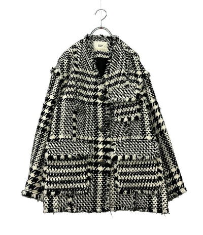 SLY ツイードジャケット 21AW TWEED PATTERN NO COLLAR ジャケット 030EAP30-1030 レディース SIZE FREE (M) スライ