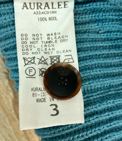 美品 AURALEE 長袖カーディガン ウール リブニット ビッグ 22AW RIB KNIT BIG CARDIGAN A22AC01RK メンズ SIZE 3 (S) オーラリー