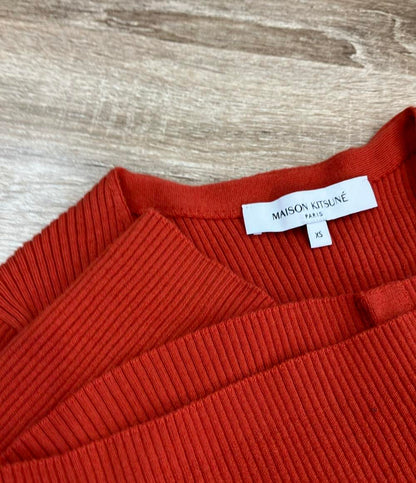 MAISON KITSUNE 長袖カーディガン リブニット 2024年秋冬 BABY FOX PATCH FINE RIBBED CARDIGAN NW00507KT1091 レディース SIZE XS メゾンキツネ