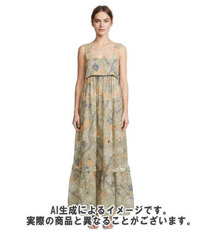 美品 Chloe フローラルプリント リネンワンピース レディース SIZE 34 (XS) クロエ
