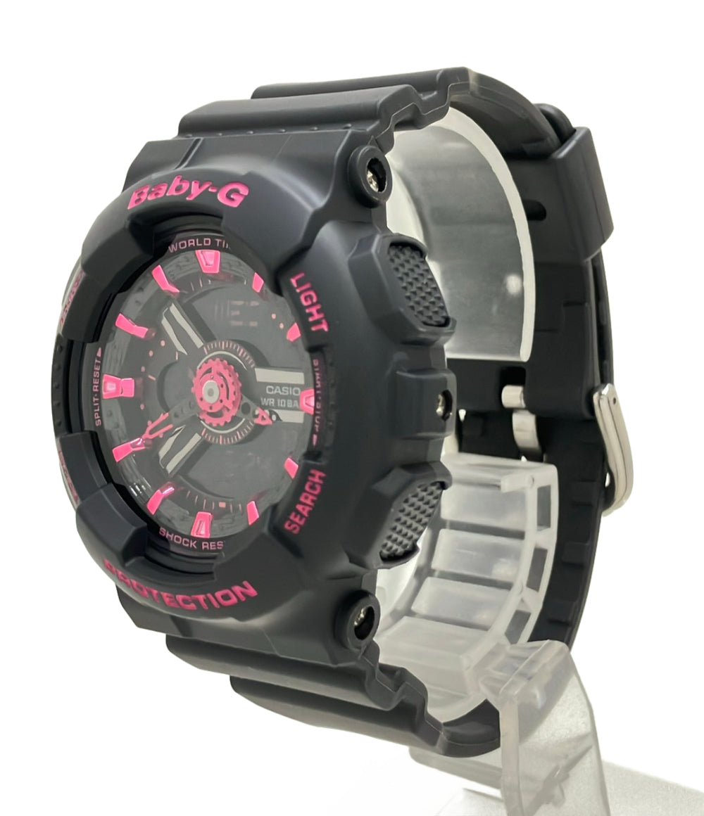 美品 CASIO 腕時計 Baby-G クオーツ ブラック BA-111 レディース カシオ