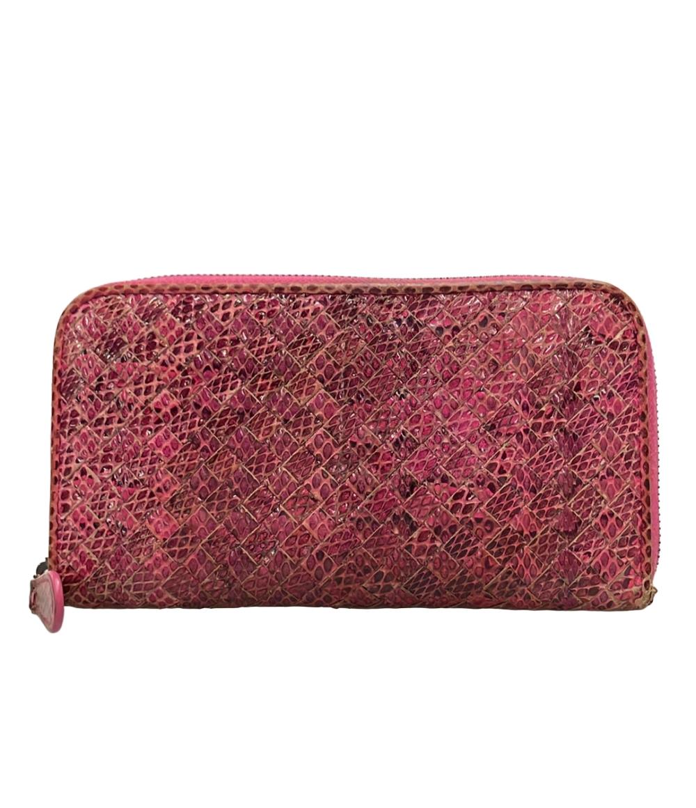 BOTTEGA VENETA ラウンドファスナー長財布 パイソン イントレチャート BOTTEGA VENETA ラウンドファスナー長財布 パイソン イントレチャート