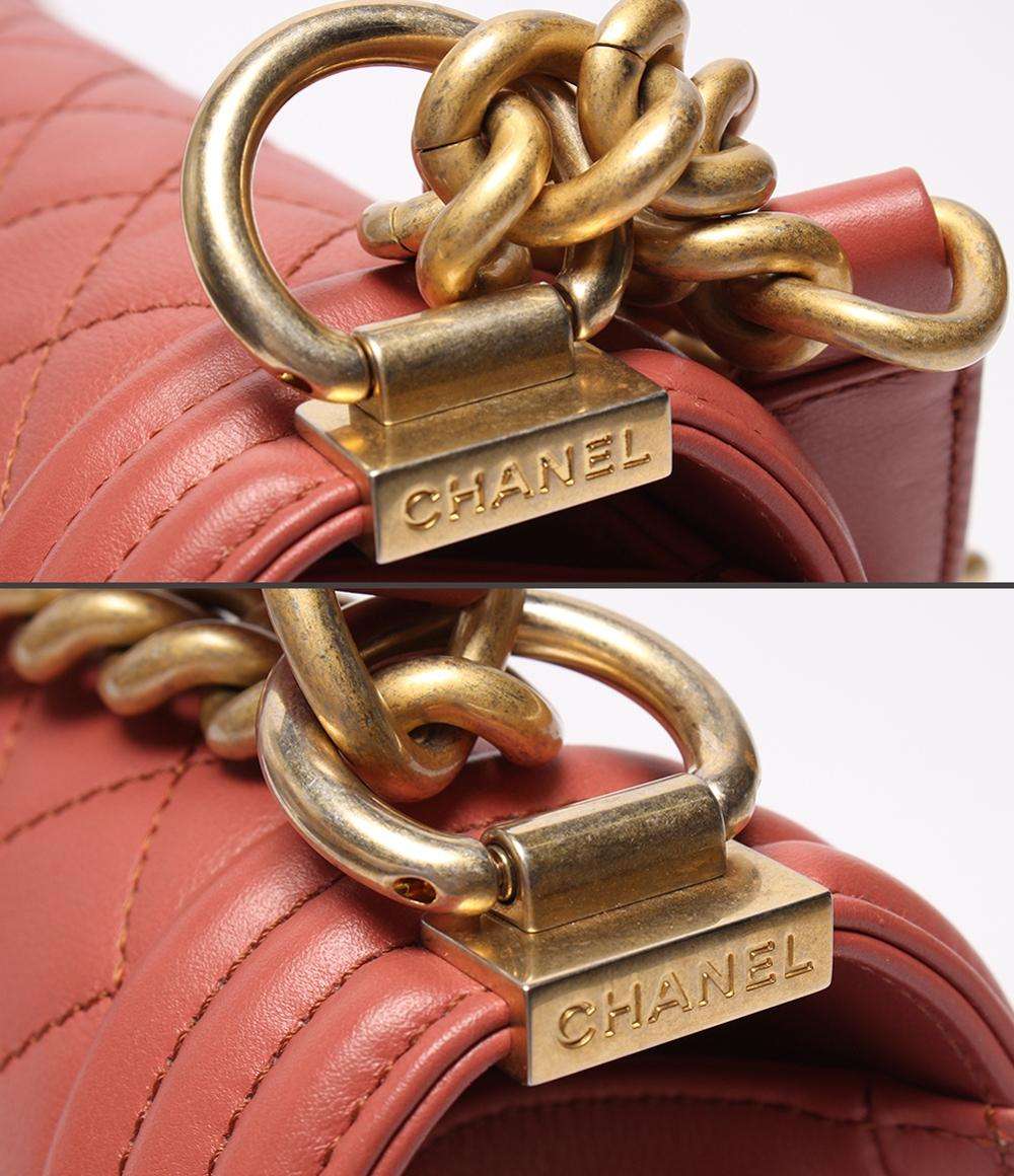 美品 CHANEL チェーンショルダーバッグ ゴールド金具 ラムスキン ボーイシャネル25 レディース シャネル