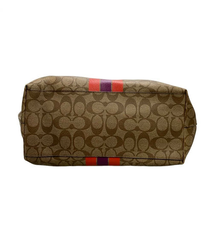 COACH トートバッグ PVC キャンバス レザー シグネチャー F38405 レディース コーチ