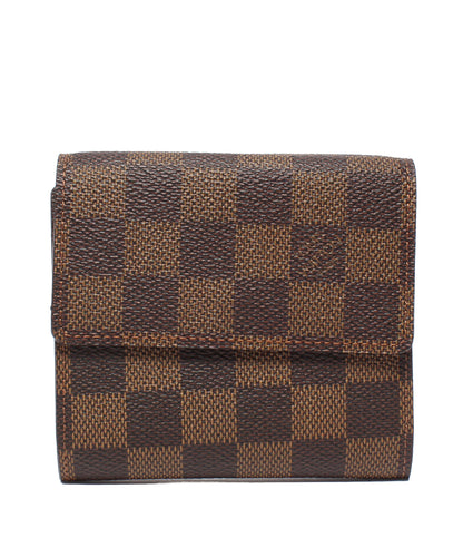 美品 LOUIS VUITTON 二つ折り財布 ｗホック ポルトフォイユ エリーズ ダミエ エヌベ N61654 レディース メンズ ルイ・ヴィトン