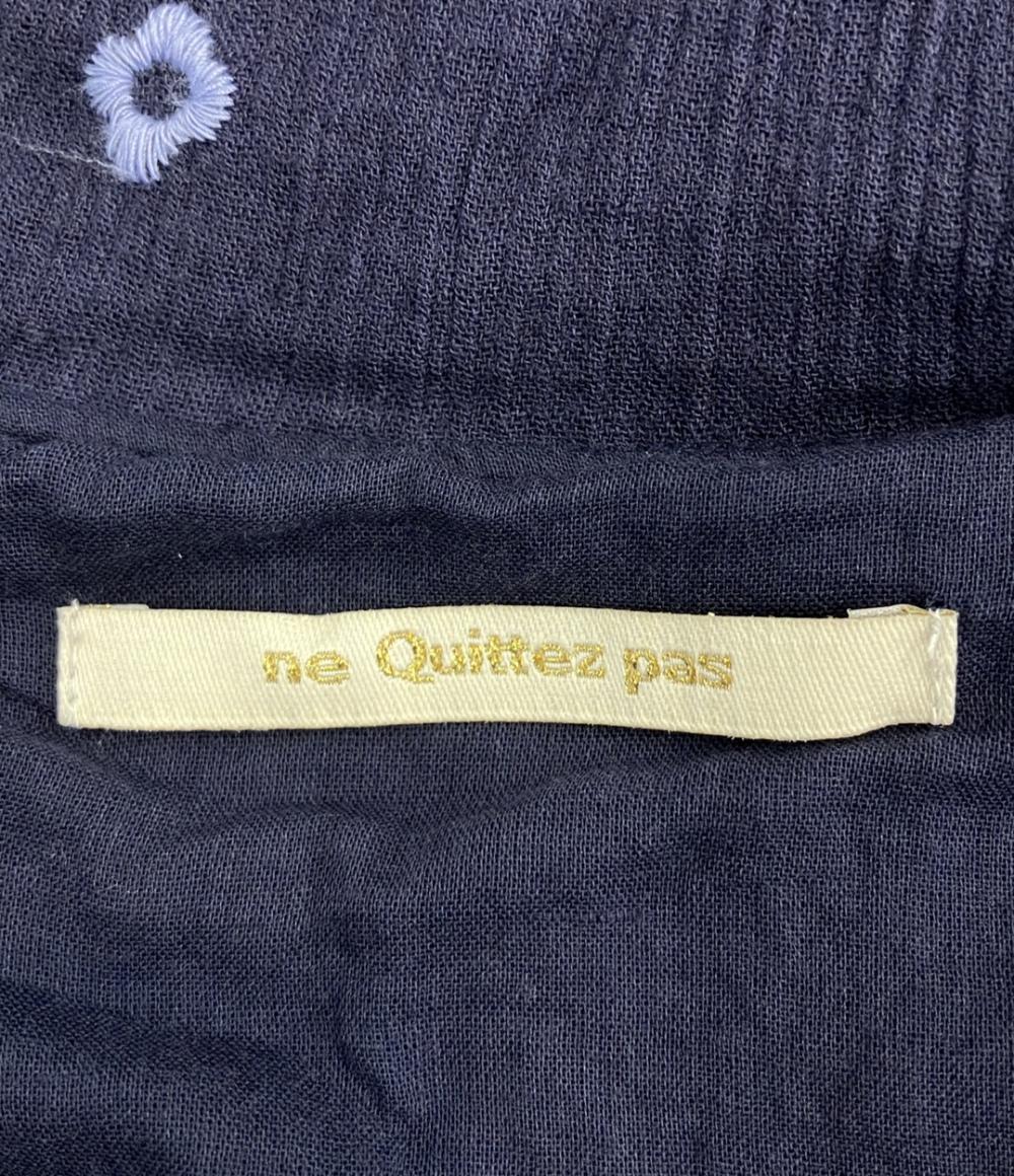 23AW ヌキテパ　コットンガーゼ フルエンブロイダリーフリル カラー ドレス 23AW✨ヌキテパ コットンガーゼ フルエンブロイダリーフリル