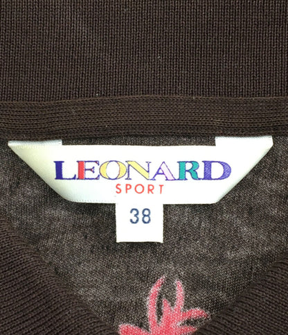 レオナール  長袖ポロシャツ 羽柄      レディース SIZE 38 (S) LEONARD