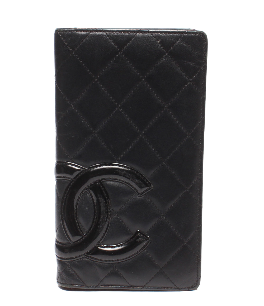 CHANEL 長財布 シルバー金具 マトラッセ カンボンライン 12番台 レディース シャネル