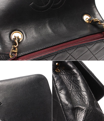 CHANEL チェーンショルダーバッグ 斜め掛け 肩掛け ゴールド金具 シングルフラップ シングルチェーン ミニマトラッセ ラムスキン １番台 レディース