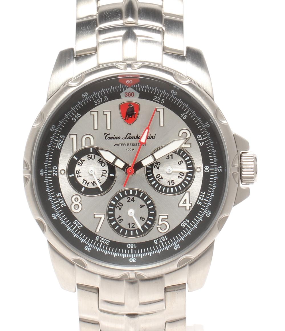 美品 Tonino Lamborghini 腕時計 40周年記念モデル クオーツ シルバー CG206M メンズ トニーノランボルギーニ
