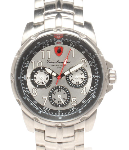 美品 Tonino Lamborghini 腕時計 40周年記念モデル クオーツ シルバー CG206M メンズ トニーノランボルギーニ
