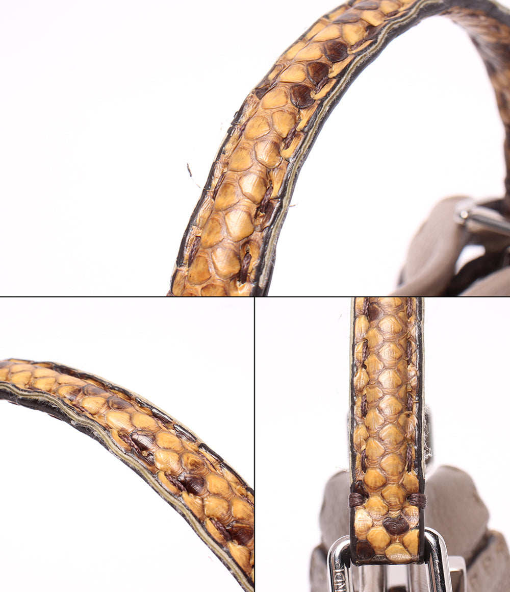 FENDI フェンディ ピーカブー　レギュラー セレリア レザーxパイソン FENDI - FENDI フェンディ ピーカブー レギュラー セレリア レザーx