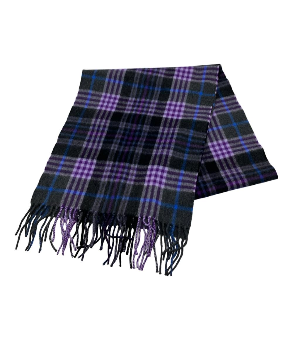 BURBERRY マフラー カシミヤ ネイビー チェック レディース バーバリー