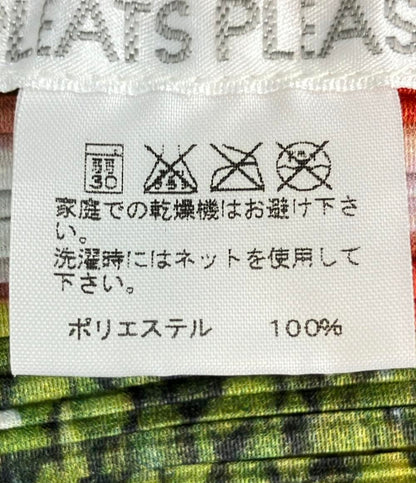 美品 PLEATS PLEASE 半袖シャツ キッシュ柄転写プリント レディース SIZE 3 (L) プリーツプリーズ