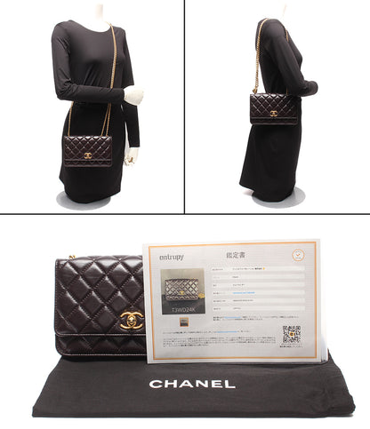 CHANEL チェーンウォレット ゴールド金具 マトラッセ ラムスキン AP3043 レディース シャネル