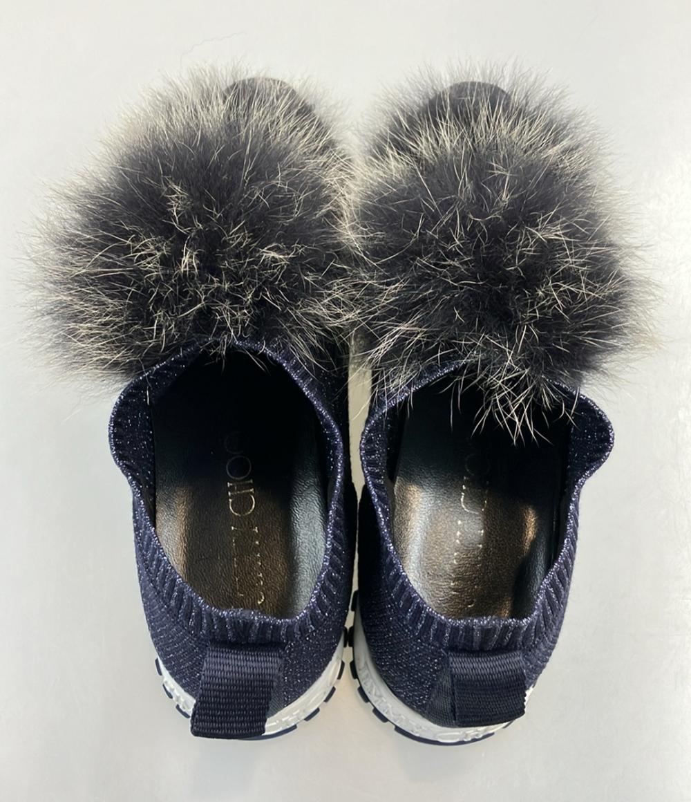 Jimmy Choo スリッポン ボンボン ニット スニーカー レディース SIZE 