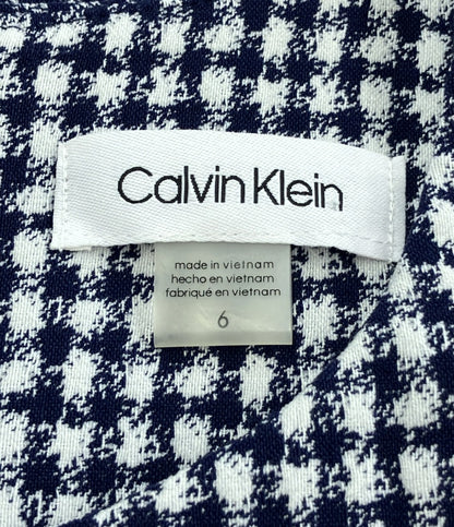 美品 カルバンクライン ノースリーブワンピース チェック柄 レディース SIZE 6 (XS) Calvin klein