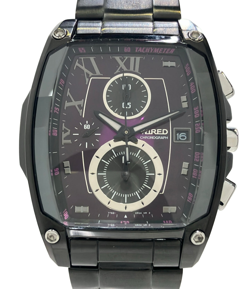 SEIKO 腕時計 WIRED ワイアード クオーツ パープル 7T92-0KW0 メンズ セイコー