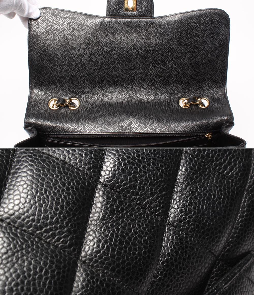 シャネル ショルダーバッグ キャビアスキン ゴールド金具 Wチェーン