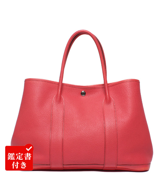 HERMES トートバッグ ハンドバッグ □N刻印 シルバー金具 ガーデンパーティPM 36 トリヨンクレマンス レディース エルメス