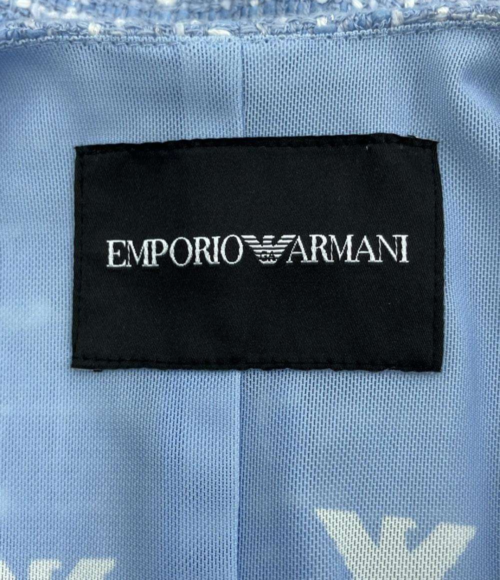 美品 エンポリオ・アルマーニ セットアップ 半袖ジャケットスカート ノーカラー ジップアップ レディース SIZE 1 (M) Emporio Armani