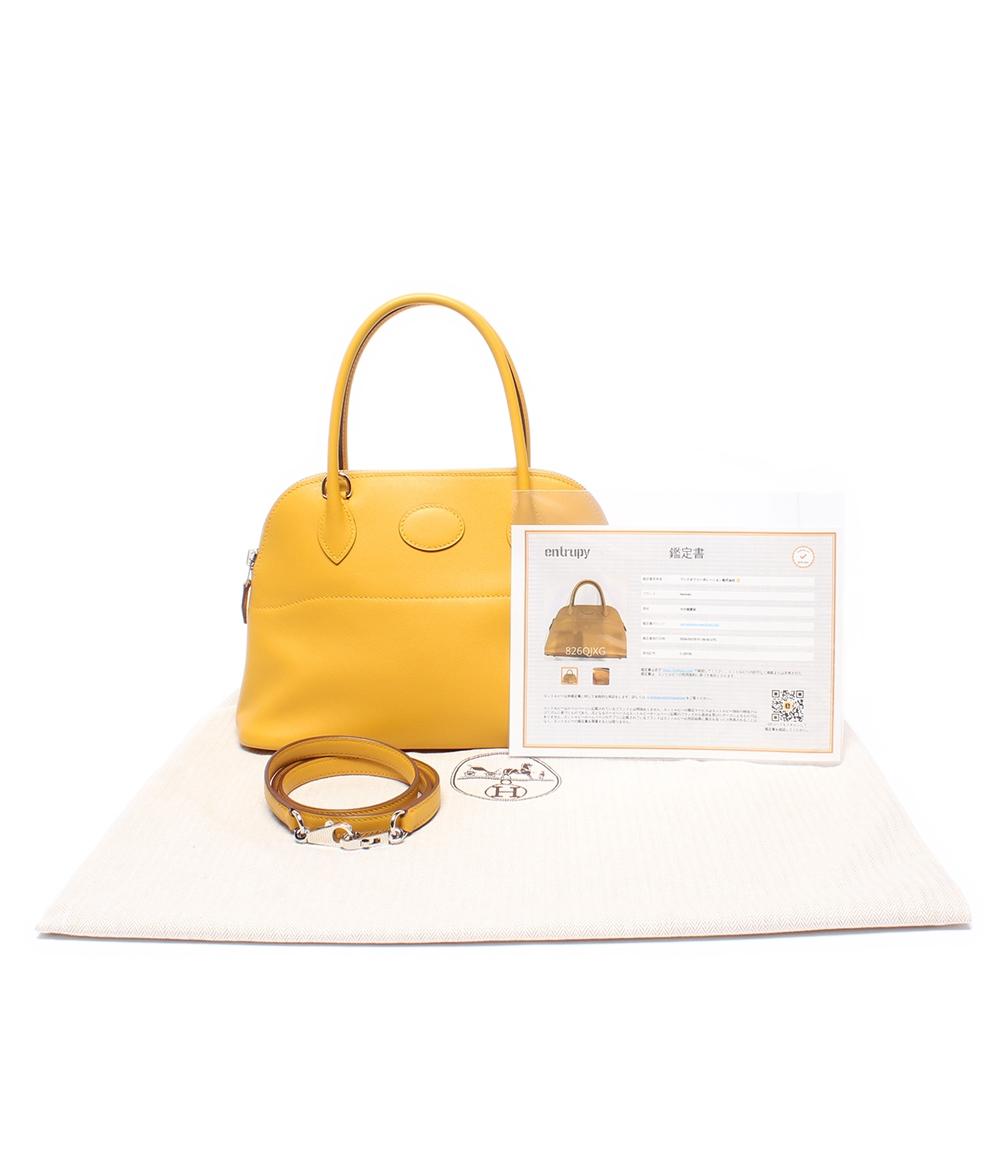 美品 HERMES 2way ハンドバッグ ショルダーバッグ 肩掛け シルバー金具 C刻印 ボリード27 レディース エルメス