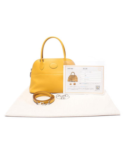 美品 HERMES 2way ハンドバッグ ショルダーバッグ 肩掛け シルバー金具 C刻印 ボリード27 レディース エルメス