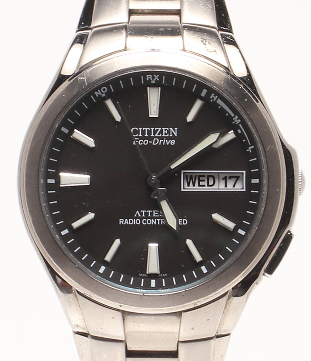 CITIZEN 腕時計 アテッサ ATTESA ソーラー ブラック メンズ シチズン
