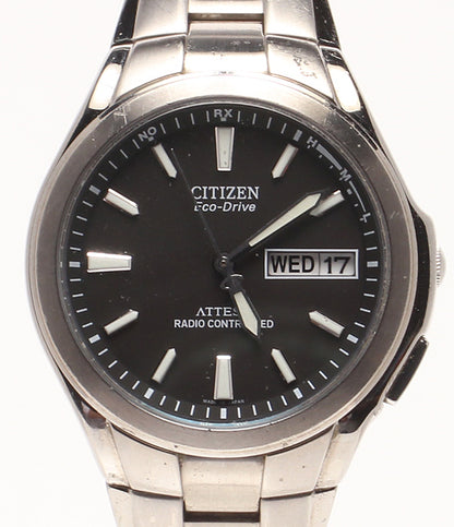 CITIZEN 腕時計 アテッサ ATTESA ソーラー ブラック メンズ シチズン
