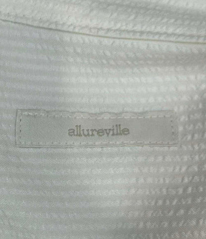 allureville 半袖ワンピース ホワイト サッカースキッパーパターン インナースカート  ベルト付き 202510-14-170 レディース SIZE 2 (M) アルアバイル