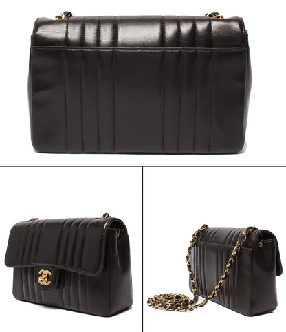 CHANEL チェーンショルダーバッグ ゴールド金具 2番台 シングルチェーン シングルフラップ マドモアゼル レディース シャネル