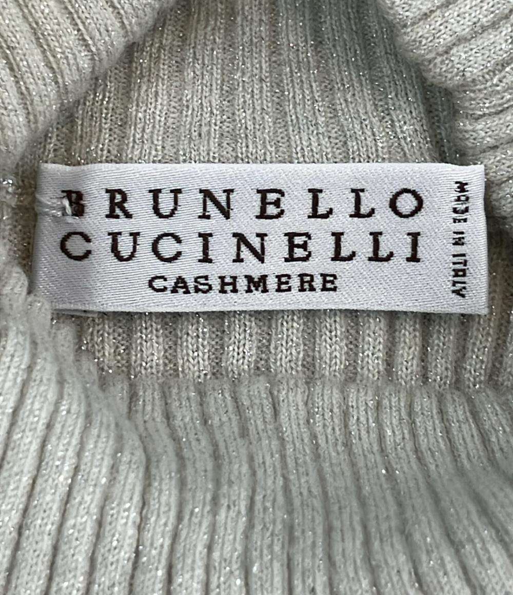 Brunello Cucinelli 半袖ニット ハイネック ラメ レディース SIZE M ブルネロクチネリ