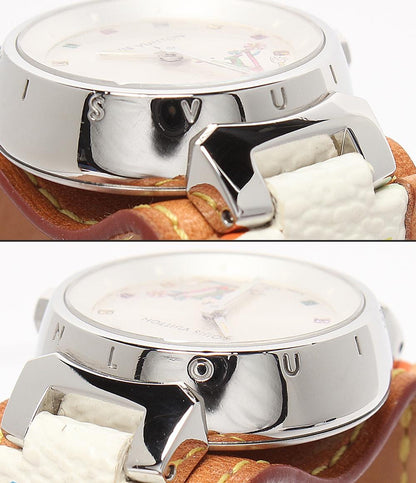 LOUIS VUITTON 腕時計 村上隆氏コラボ タンブール ラブ クオーツ シルバー Q12130 レディース ルイ・ヴィトン