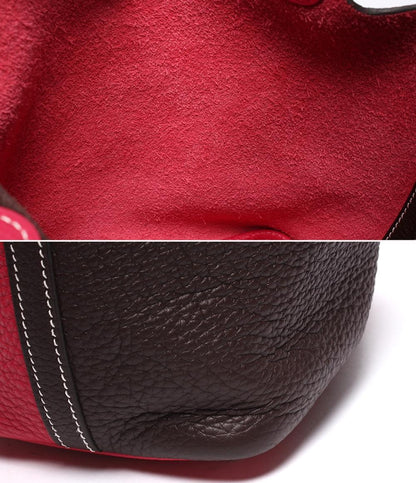 美品 HERMES ハンドバッグ Z刻印 シルバー金具 トリヨンクレマンス バイカラー ピコタンロックPM カザック レディース エルメス
