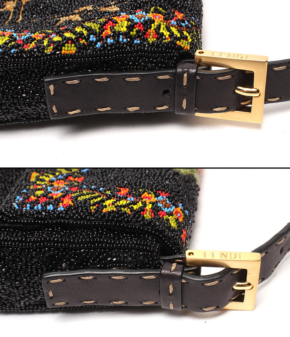 FENDI ハンドバッグ ショルダーバッグ 肩掛け フラワー刺繍 総ビーズ マンマバケット レディース フェンディ