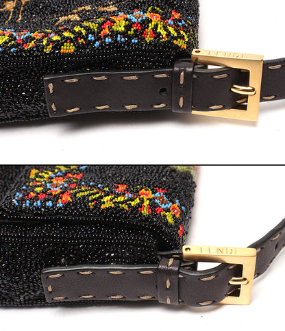 FENDI ハンドバッグ ショルダーバッグ 肩掛け フラワー刺繍 総ビーズ マンマバケット レディース フェンディ
