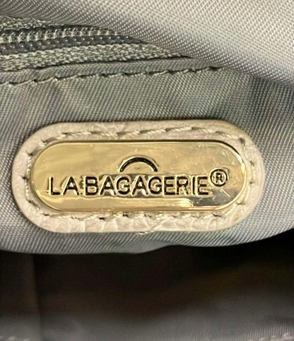 美品 LA BAGAGERIE ハンドバッグ ショルダーバッグ 2WAY 斜め掛け クロコ型押し レディース ラバガジェリー