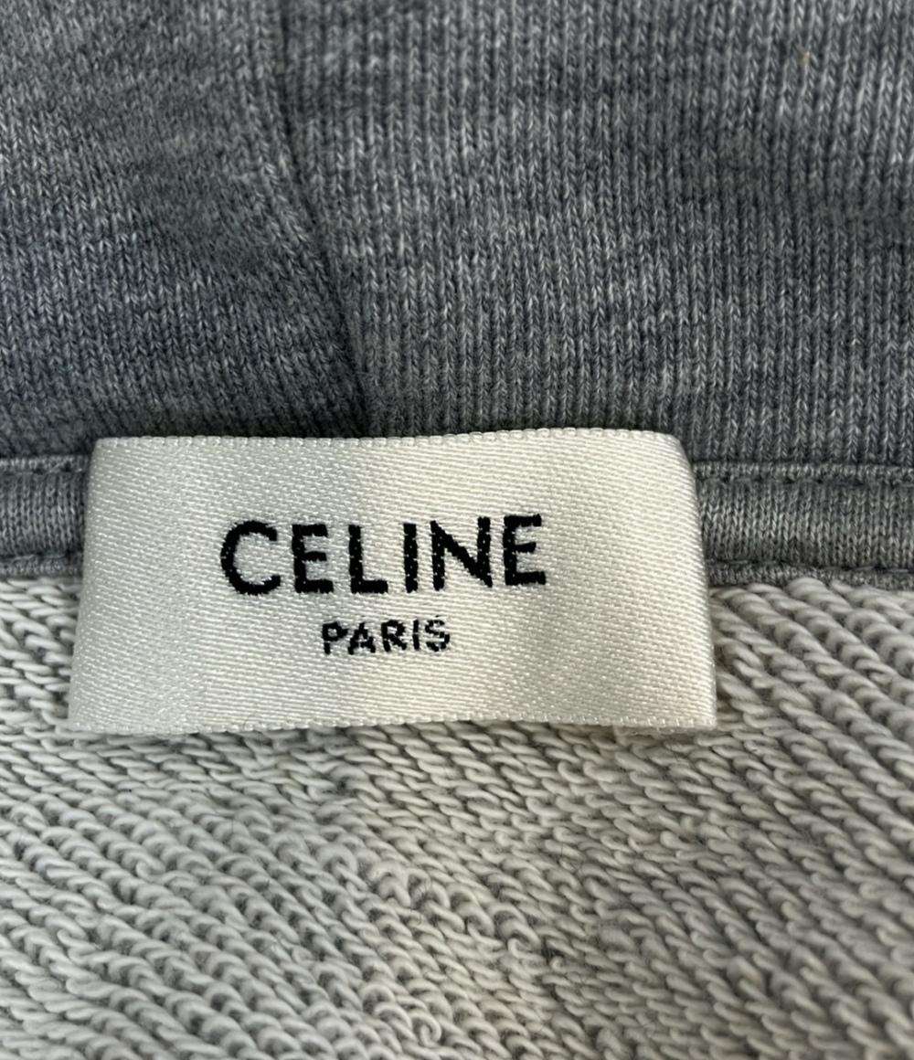 CELINE パーカー スウェット ルーズ フーディー コットンフリース 長袖 ライトグレー 2Y468670Q メンズ SIZE M セリーヌ