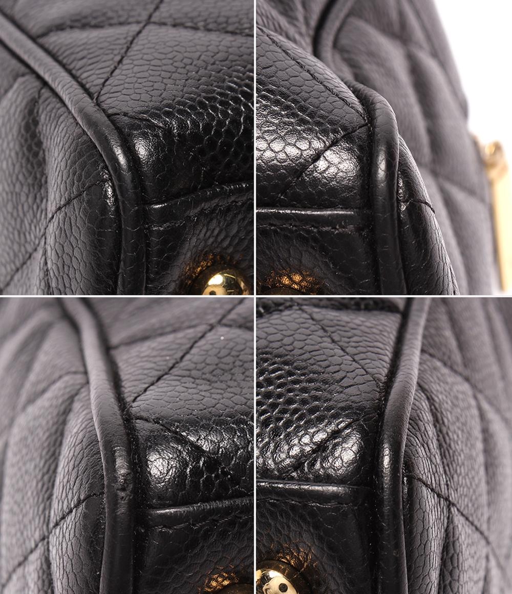 CHANEL ミニボストンバッグ ハンドバッグ マトラッセ ココマーク キャビアスキン ゴールド金具 レディース シャネル