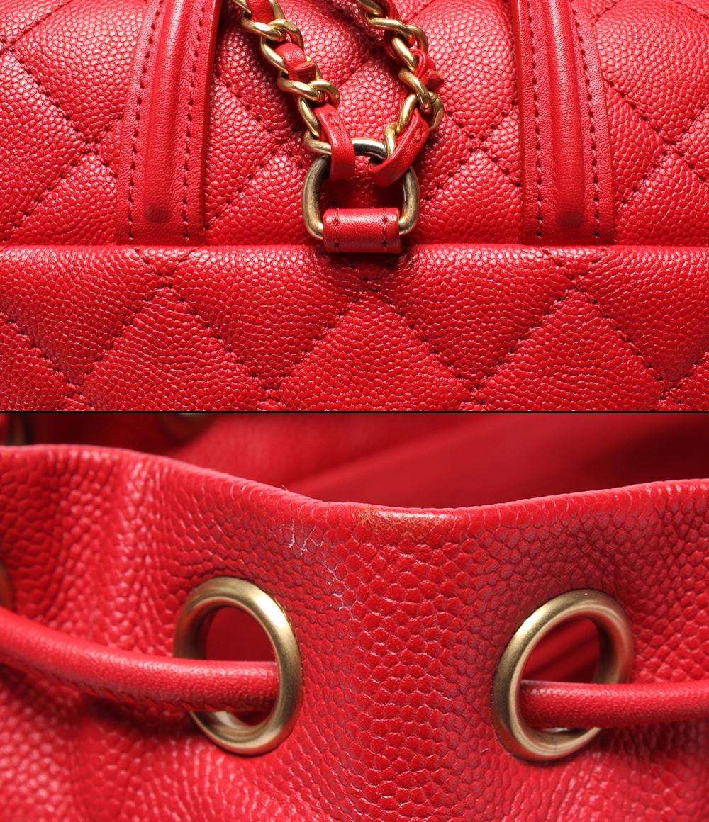 CHANEL リュック バックパック CCフィリグリー キャビアスキン ゴールド金具 マトラッセ 25番台 A57090 レディース シャネル