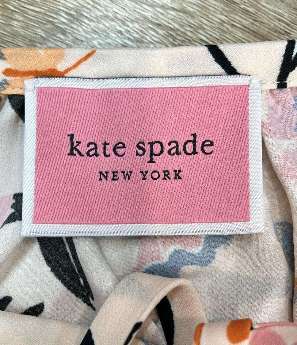 Kate Spade 長袖ワンピース リボン 花柄 レディース SIZE XS ケイトスペード