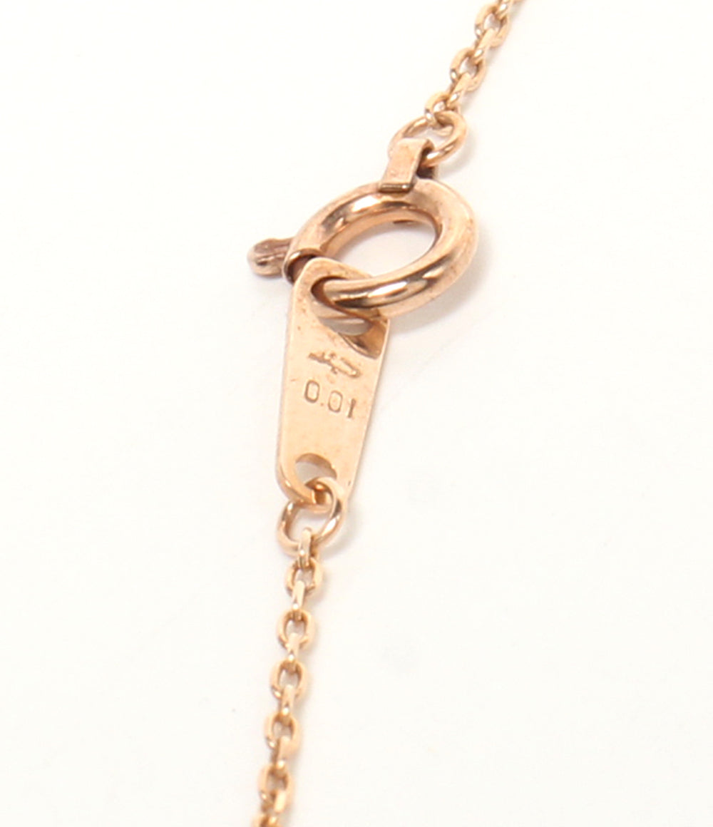 美品 IMPRESSE ネックレス K10 ダイヤ 0.01ct 王冠モチーフ クロス