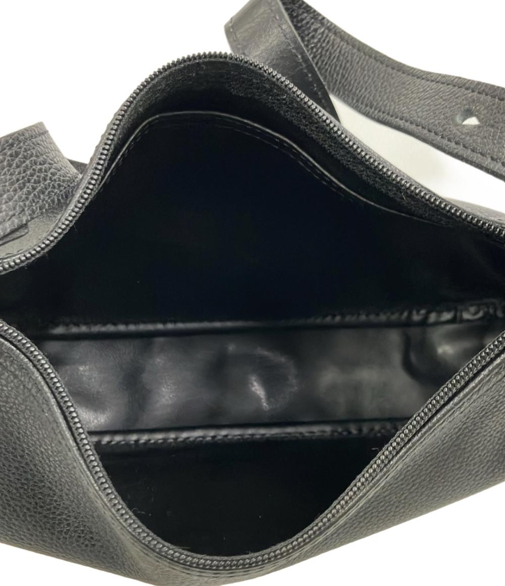 ロンシャン Longchamp ショルダーバッグ エナメル ブラック×ホワイト レディース 送料無料【中古】 r10821j LONGCHAMP - ロンシャン Longchamp ショルダーバッグ エナメル