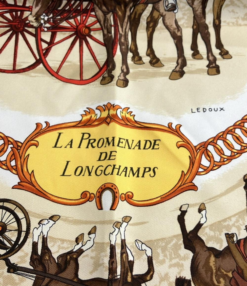 エルメス スカーフ カレ90 シルク100% ロンシャンへの散歩 LA PROMENADE DE LONGCHAMPS レディース HERMES