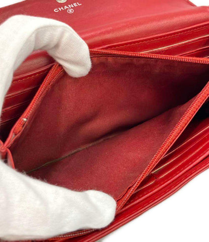 CHANEL 長財布 カメリア シルバー金具 レディース シャネル