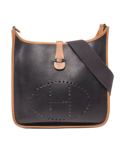 HERMES ショルダーバッグ 肩掛け 斜め掛け ゴールド金具 ◯T刻印 エヴリン GM レディース エルメス