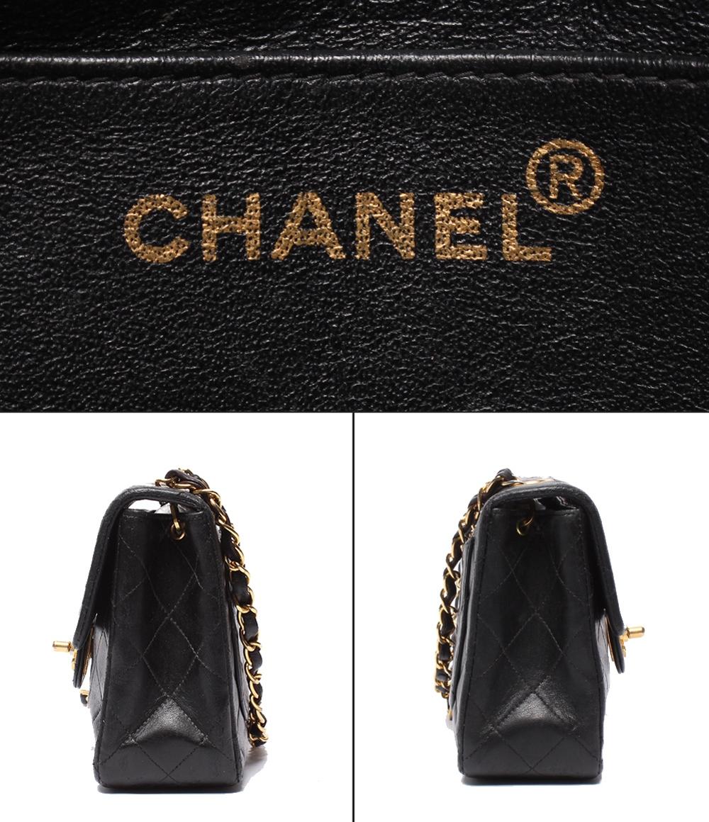 CHANEL チェーンショルダーバッグ ゴールド金具 ラムスキン 4番台 シングルチェーン シングルフラップ ミニマトラッセ レディース シャネル