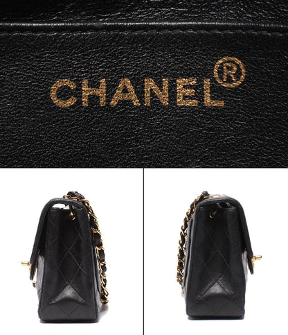 CHANEL チェーンショルダーバッグ ゴールド金具 ラムスキン 4番台 シングルチェーン シングルフラップ ミニマトラッセ レディース シャネル