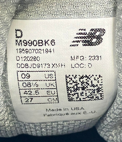 NEW BALANCE ローカットスニーカー M990BK6 メンズ SIZE 27.0 ニューバランス